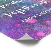 エミリーディキンソン文学引用文パープルウォーター色 ポスター (角)