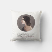 エミリーブロンテポートレートと引用文- No臆病者の魂 クッション (正面)