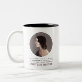 エミリーブロンテポートレートと引用文- No臆病者の魂 ツートーンマグカップ (左)