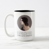 エミリーブロンテポートレートと引用文- No臆病者の魂 ツートーンマグカップ (左)