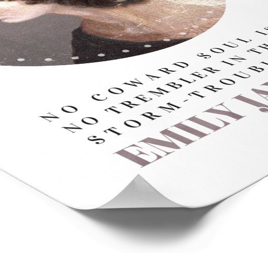 エミリーブロンテポートレートと引用文- No臆病者の魂 ポスター (角)