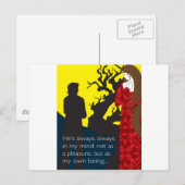 エミリーブロンテ/ウーサリング高さギフトデザインとq ポストカード (正面/裏面)