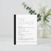 エミリーモダンミニマルなモノクロ詳細カード エンクロージャーカード (スタンド正面)