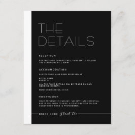 エミリーモダンミニマルなモノクロ詳細カード エンクロージャーカード