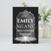 エミリー名ダイヤモンドバースデーパーティーの意味 招待状 (スタンド正面)