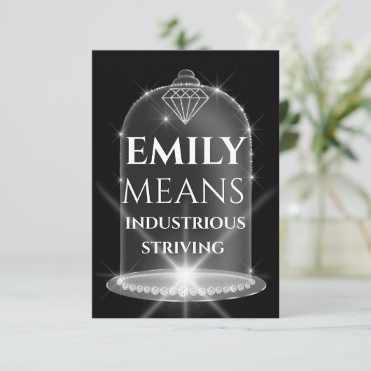 エミリー名ダイヤモンドバースデーパーティーの意味 招待状 (スタンド正面)