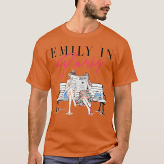 エミリー・イン・パリ ベストフレンド ジャーナル 読書 イラスト Tシャツ