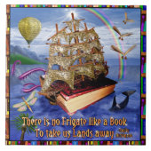 エミリー・ディキンソンの引用文の本の船の海場面 タイル (正面)