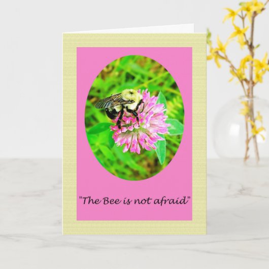エミリー・ディキンソンの蜂の自然の詩の挨拶状 カード (黄色い花)