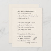 エミリー・ディキンソンの詩の希望は羽の付いている (正面/裏面)