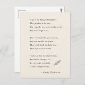 エミリー・ディキンソンの詩の希望は羽の付いている ポストカード (正面/裏面)