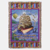 エミリー・ディキンソンの詩の引用文の本の船の海 スローブランケット (正面縦)