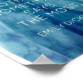 エミリー・ディキンソン文学引用文ブルーウォーターカラーアート ポスター (角)