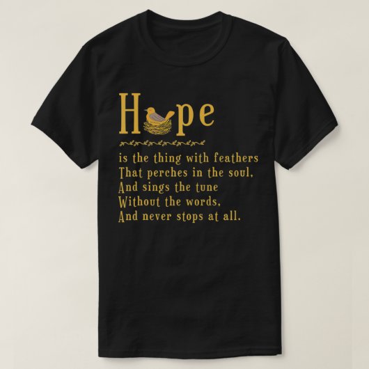 エミリー・ディキンソン・ホープはビの羽を持つ Tシャツ (デザイン正面)