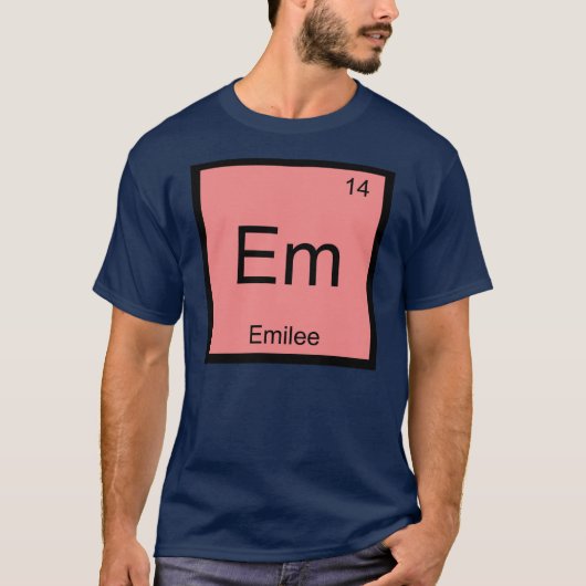 エミリー 名前 化学 元素 周期表 Tシャツ (正面)