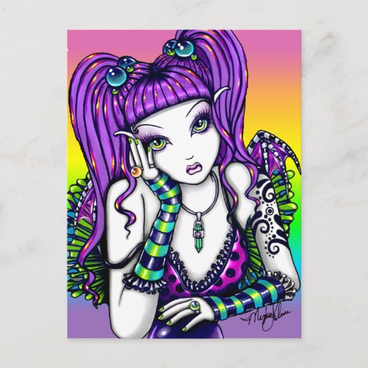 「エミリー」天のレインボークリスタルボールフェイリー ポストカード (正面)