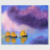 エミルノルデ – 海と紫の雲と帆船 ラッピングペーパー (フラット)