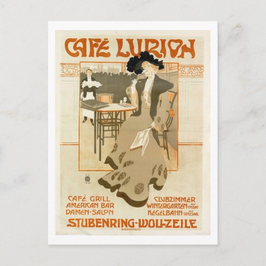 エミルランゼンホーファー、カフェルリオン、1903ヴィンテージ ポストカード (正面)