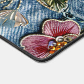 エミードジュエルフローラデニムテクスチャ デスクマット (コーナー)
