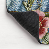 エミードジュエルフローラデニムテクスチャ マウスパッド (コーナー)