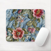 エミードジュエルフローラデニムテクスチャ マウスパッド (マウス)