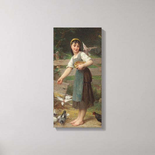 エミール食べ物を与えムニエヴィンテージズ鳩 キャンバスプリント (正面)