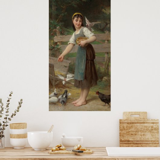エミール食べ物を与えムニエヴィンテージズ鳩 ポスター (キッチン)