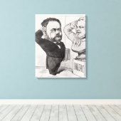 エミール・ゾラの風刺画 キャンバスプリント (インサイチュ (ウッドフロア))