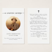 エムメモリアスペインの葬式フォト祈りの言葉カード (正面&裏面)