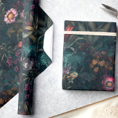 エメお洒落ラルドとピンクのフローラの切り離し ラッピングペーパー