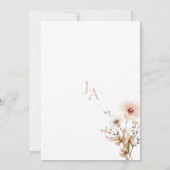 エメお洒落ラルドグリーンピンクワイルドフラワー結婚ズ 招待状 (裏面)