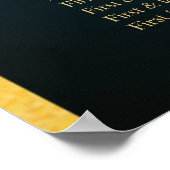 エメお洒落ラルド金ゴールドフェ結婚アリーの座席表 ポスター (角)