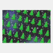 エメかわいらしラルドメリークリスマスツリーテーマ ラッピングペーパーシート (正面2)