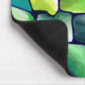 エメよくはしゃぐラルドコンテンポラリーグリーンパターン マウスパッド (コーナー)