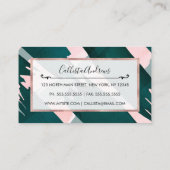 エメアートラルドモダングリーンピンクのブラシストローク 名刺 (裏面)