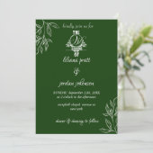 エメエレガントモダンラルド結婚グリーン入荷 招待状 (スタンド正面)
