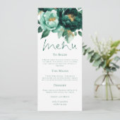 エメエレガントラルドと金ゴールドの花模様のメニュ結婚ーカード 招待状 (スタンド正面)