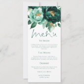 エメエレガントラルドと金ゴールドの花模様のメニュ結婚ーカード 招待状 (正面)