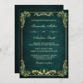 エメエレガントラルドと金ゴールド結婚ズ 招待状 (正面/裏面)