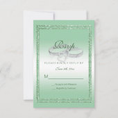 エメエレガントラルドグリッター&シルバー結婚ズリングや輪 出欠カード (正面)