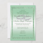 エメエレガントラルドグリッター&シルバー結婚ズリングや輪 招待状 (正面)