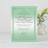 エメエレガントラルドグリッター&シルバー結婚ズリングや輪 招待状 (スタンド正面)