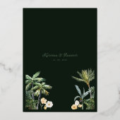 エメエレガントラルドグリーンと金ゴールドインディアン結婚ズ 箔招待状 (裏面)