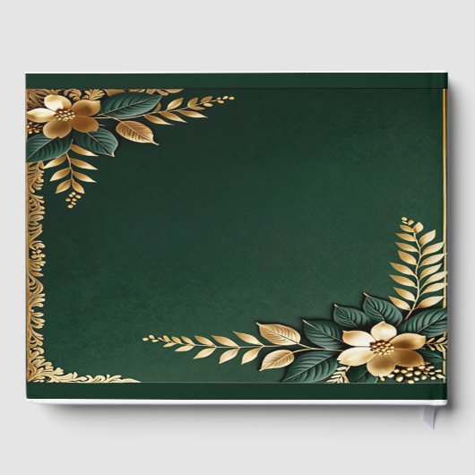 エメエレガントラルドグリーンと金ゴールドクラシックズ結婚の ゲストブック (裏面)