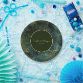 エメエレガントラルドグリーンと金ゴールドフ結婚レックスの顔 ペーパープレート (パーティー)