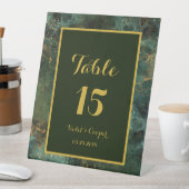 エメエレガントラルドグリーンと金ゴールドフ結婚レックス 台座サイン (インサイチュ)