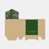 エメエレガントラルドグリーンと金ゴールド孔雀結婚の フェイバーボックス (折り畳みなし)