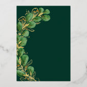 エメエレガントラルドグリーンと金ゴールド結婚ズ 箔招待状 (裏面)