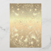 エメエレガントラルドグリーンと金ゴールド結婚ズ 箔招待状 (裏面)