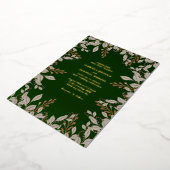 エメエレガントラルドグリーンと金ゴールド結婚ズ 箔招待状 (回転した状態)